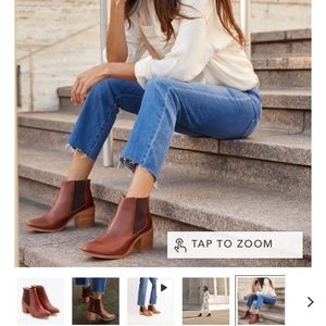 Nisolo Heeled Chelsea Boot, size 6, color- Brandy, 3 inch heel height